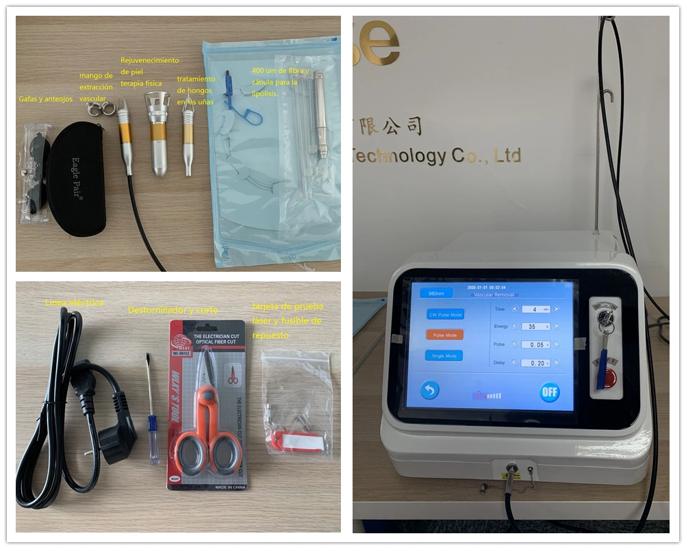 Nouveau 1470980nm nm clinique de chirurgie d'équipement pour l'utilisation de l'équipement laser Evlt Varices Traitement laser Laser Ablation veineuse Matériel médical