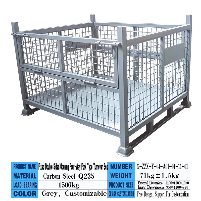 Palete de metal logística/metal Euro aço galvanizado personalizado, empilhável, com montagem em rack Caixa de volume de negócios