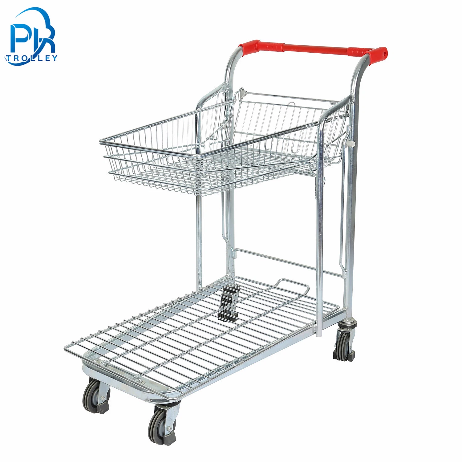 Warehouse Storage Metal Hand Picking Platform Trolley for Supermarket