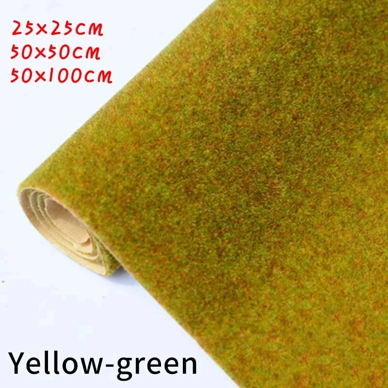 Thin Artificial Lawns Landscape Grass Mat for Model Train Not Adhesive Paper Lawn Fake Turf Decoration Garden Accessories