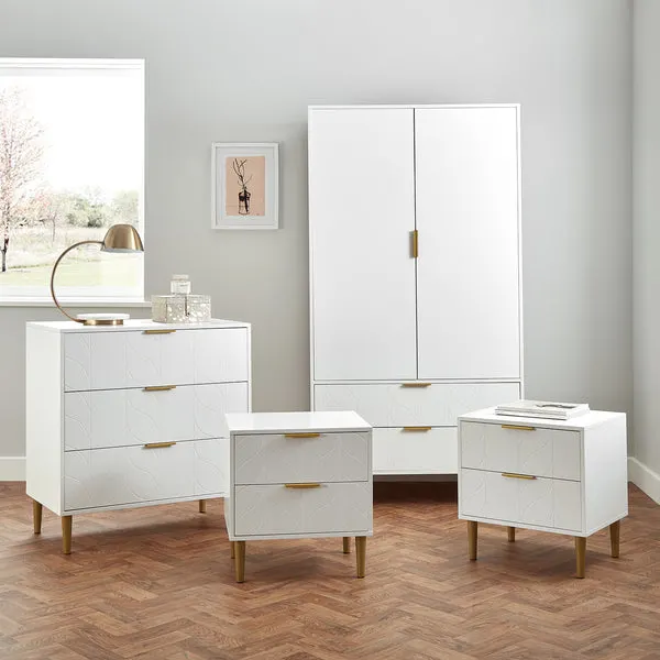 Design agradável de madeira maciça de MDF ODM OEM quarto de madeira branca Define conjuntos de quarto móveis