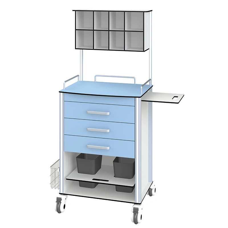 Multi-Function Mobile ABS Hospital Clinic Medical Furniture Plastic Emergency Medicine Trolley Crash Cart