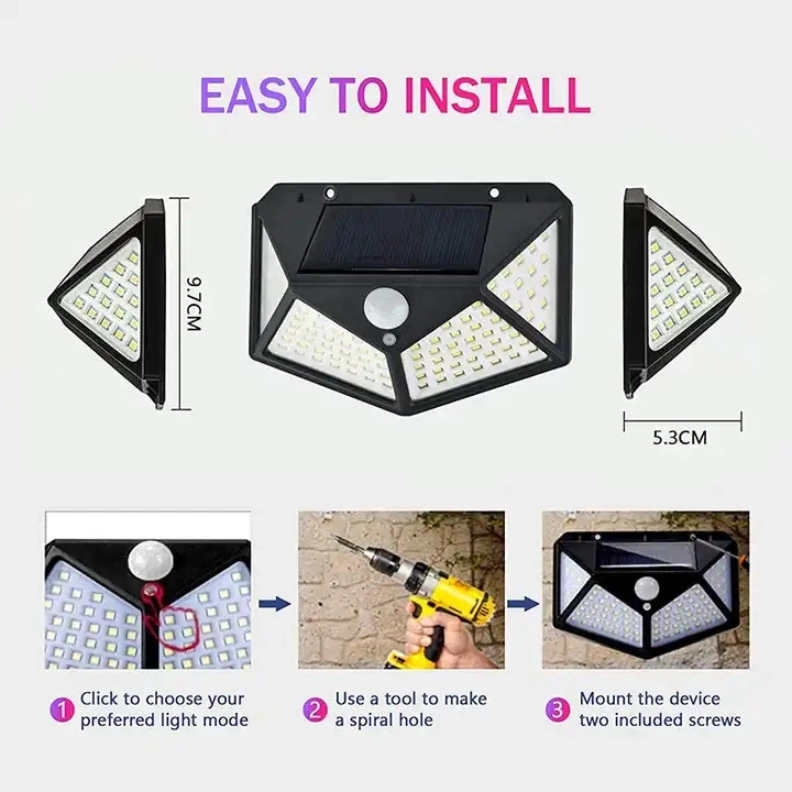 Outdoor Energy Saving Lighting Solar LED Wall Lamp for Wall Mounted