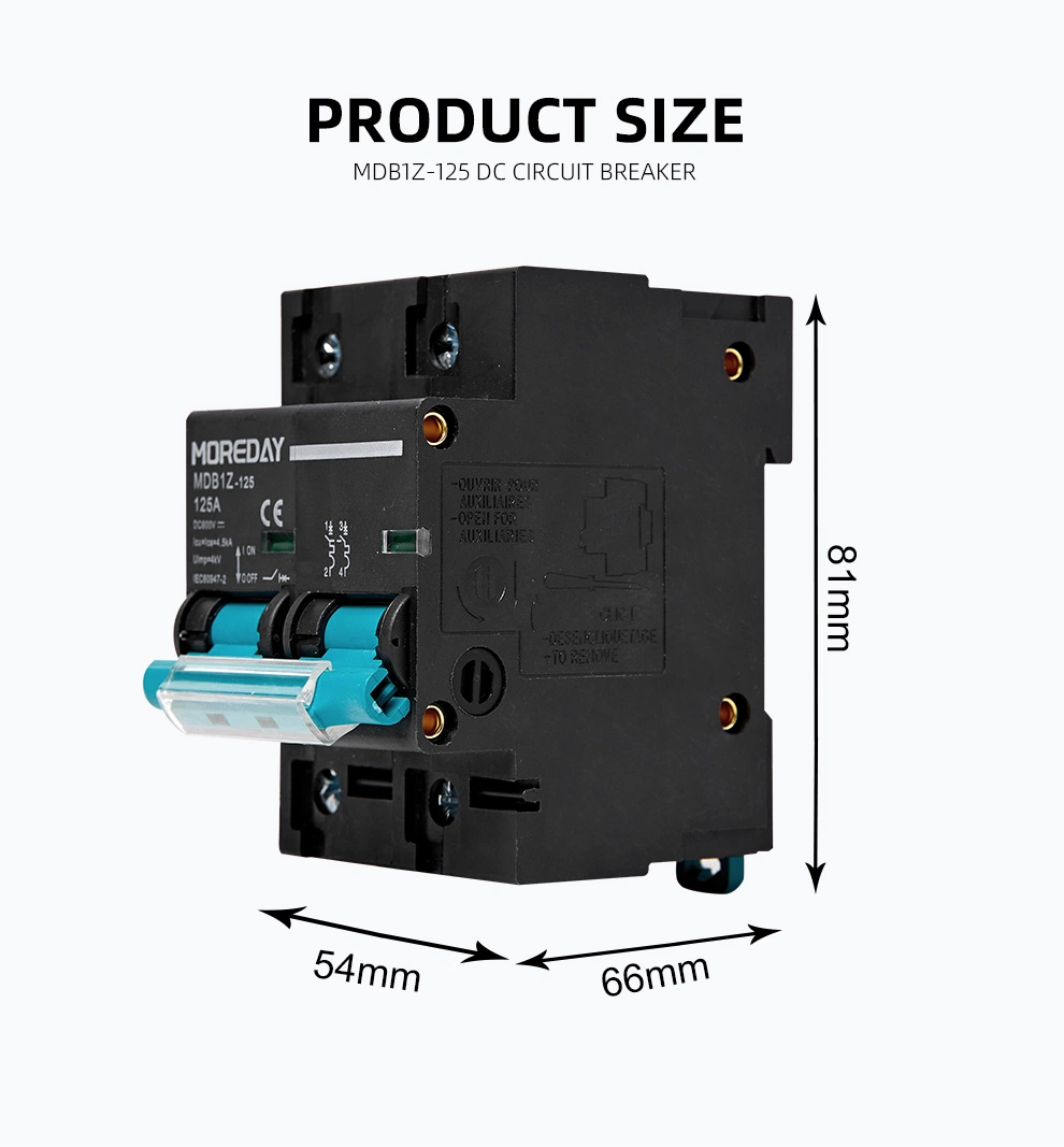 Factory Price DC Circuit Breaker Solar System MCB DC 2p 125A Renewable Energy Circuit Breaker