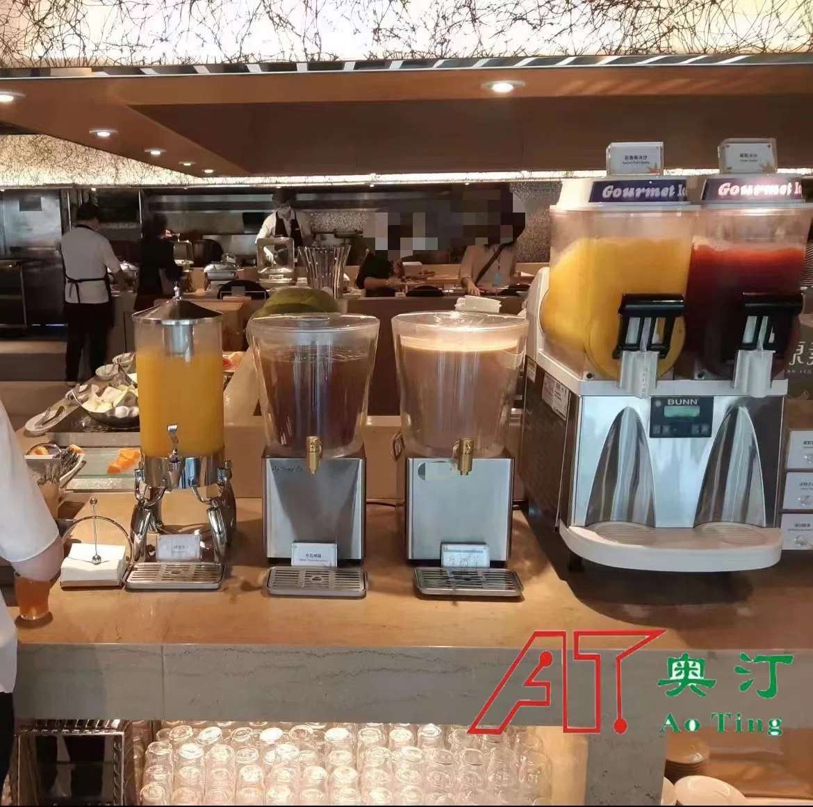 Hotel Restaurant Commercial Water Cola Fruit Juice Refrigeration Cooling Juicer Beverage Dispenser