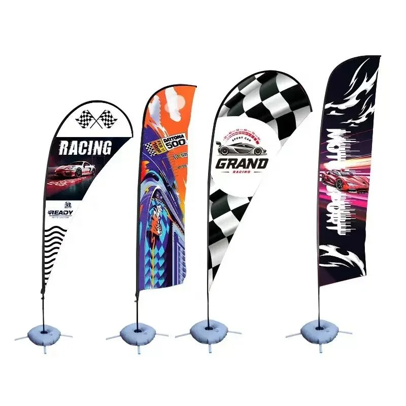 Outdoor éco promotionnel Beach Flag Flying Tear Drop bannière d'impression double face 2m 3m 4m 5m