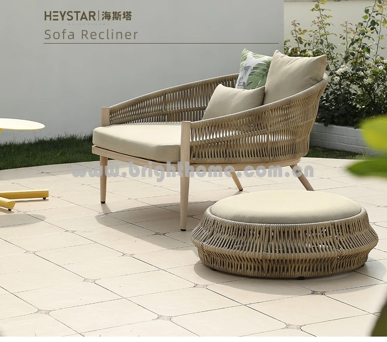 Aluminio nueva llegada PE Rattan muebles sofá ocio al aire libre