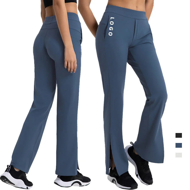 Femmes Sport extérieur pantalons de yoga taille haute gym entraînement Fitness Portez un pantalon de yoga sport long avec poches pour la course à pied pour Femme