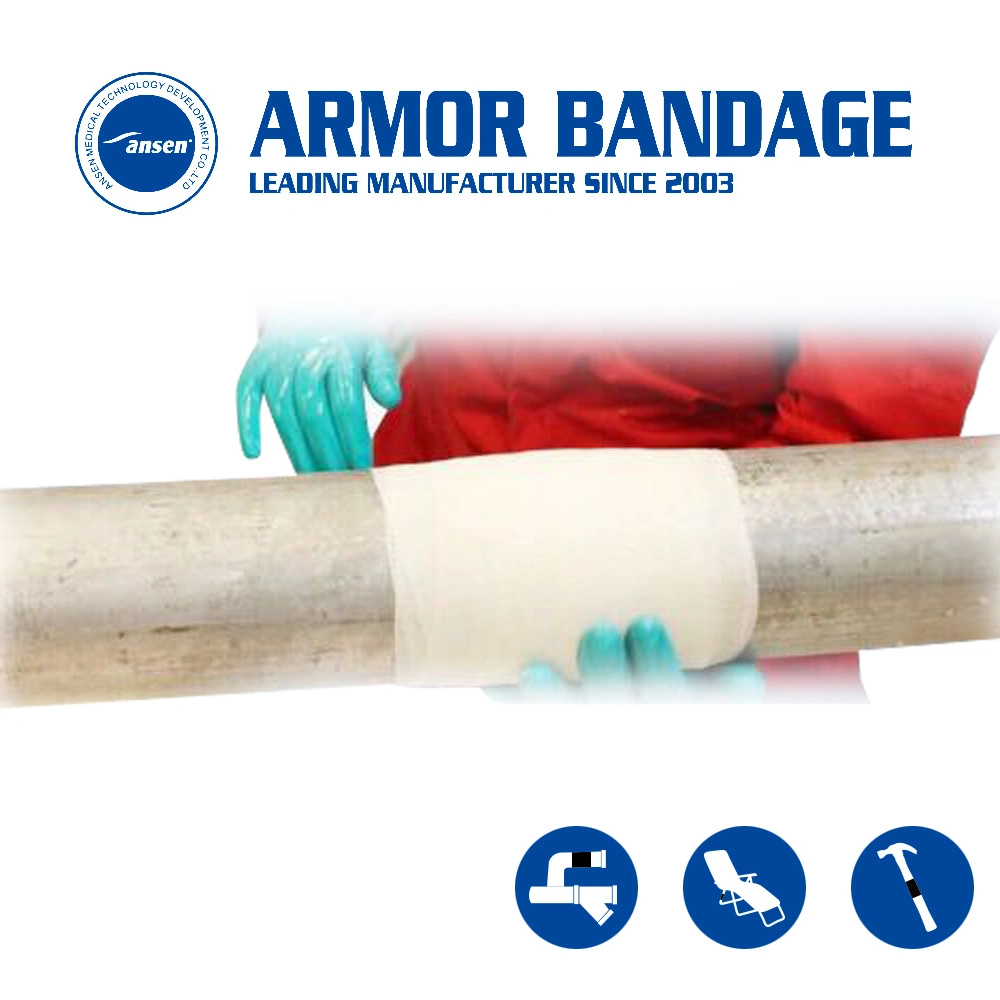 Water Hardening Pipe Repair Bandage Fiberglass Fast Curing Water Activated Pipe Repair Tape