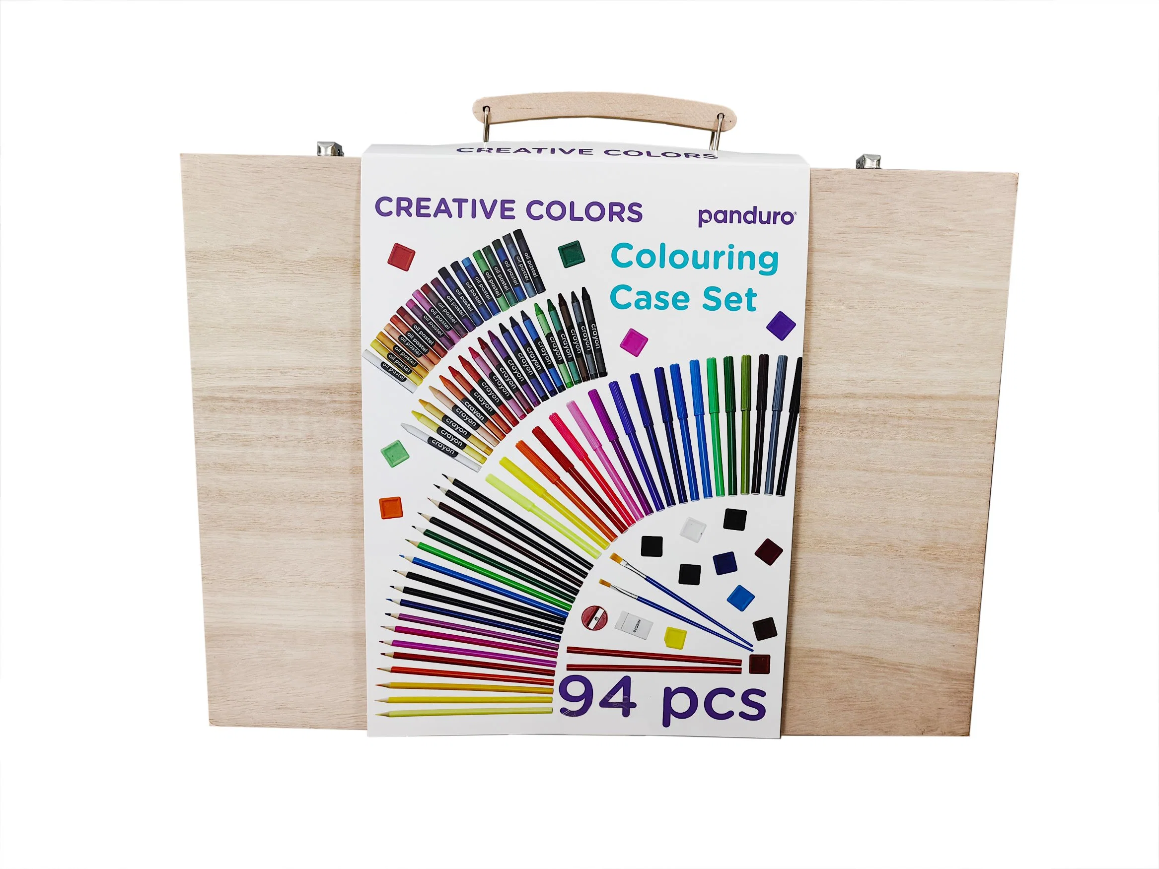 Mayorista personalizado 96PCS suministros de arte de madera Pintura conjunto para niños