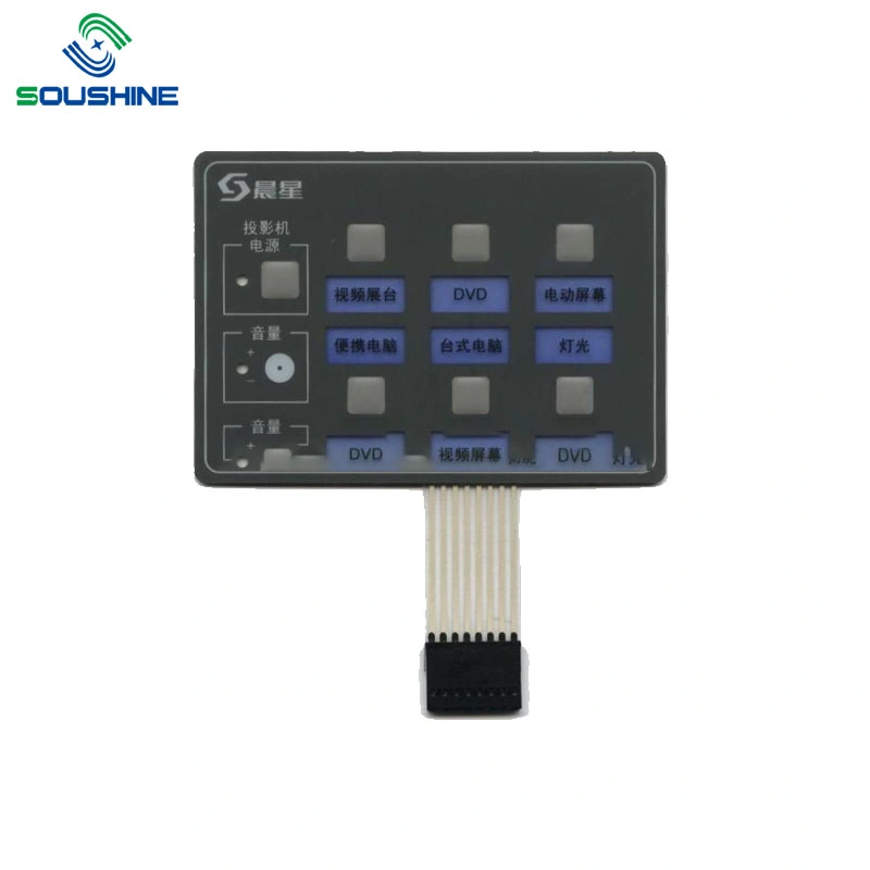 Fábrica de OEM com base PCB Janela Transparente do Interruptor de Membrana cúpula de metal