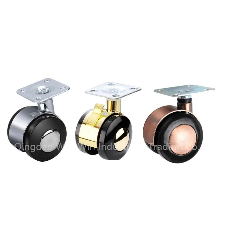 Universal Chair Wheel Furniture Caster 1.5" 2" Three Colors Zinc Alloy