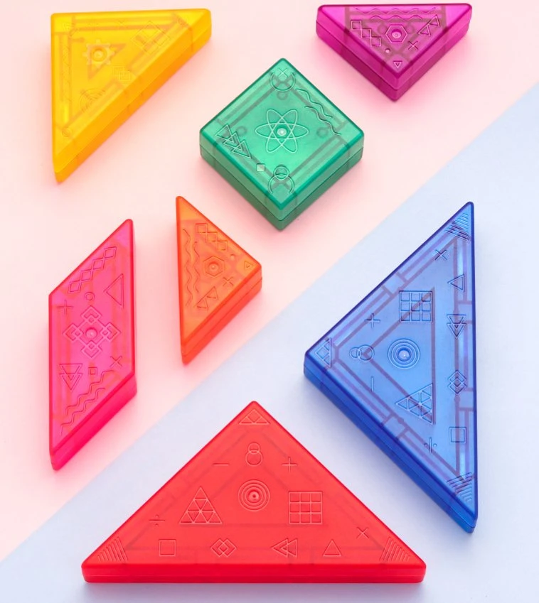 Early Educational Children Montessori Kid&prime; S Magnetic Tangram Puzzles Blocks Toys