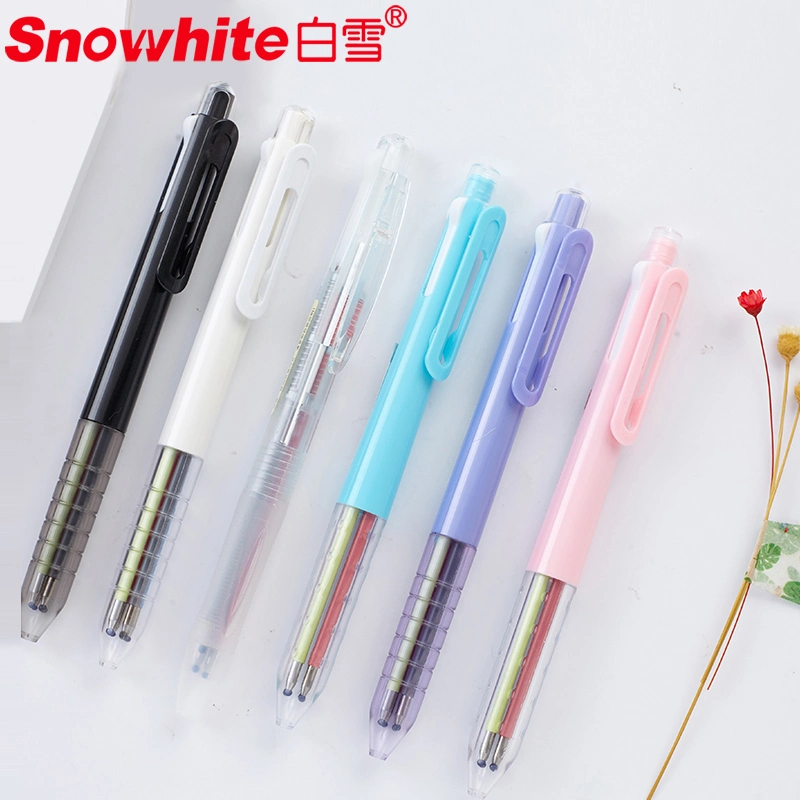 Snowhite Multi-Color Gel Ballpoint Pen Quick Dry Ink Wholesale Pen, Fine Tip 0.5mm Black/Red/Blue/Green