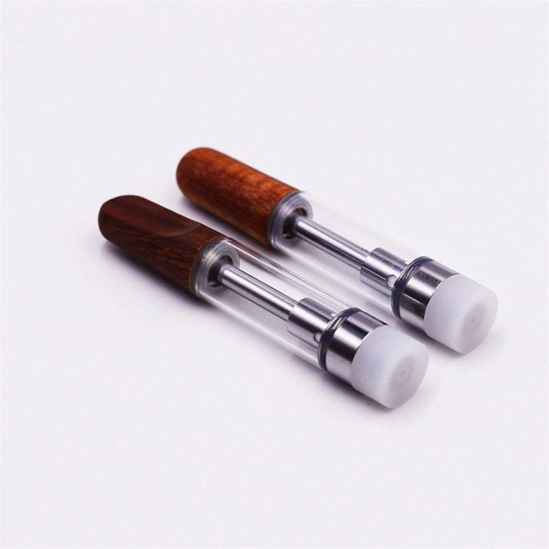 High quality/High cost performance Wood Drip Tip Ceramic Coil Atomizer 0.5/1ml Tank 510 Thread Empty Disposable/Chargeable Vape Pen Cartridge E-Cig