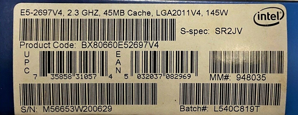 معالج الخادم Intel Xeon E5 2697 V4 18 أساساً 3.6 وحدة معالجة مركزية للكمبيوتر GA2011 جيجاهرتز