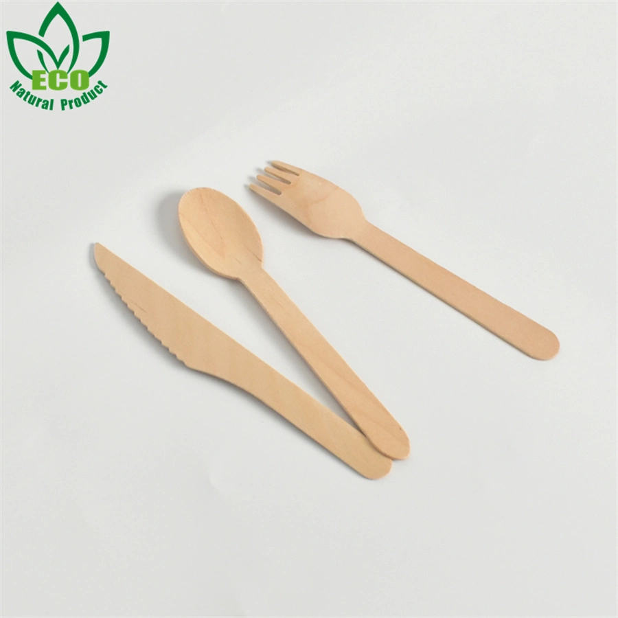 Échantillon gratuit Fabricant Bamboo Cutlery ensemble jetable couverts Table Knife Cuillère à fourchette pour plats à emporter