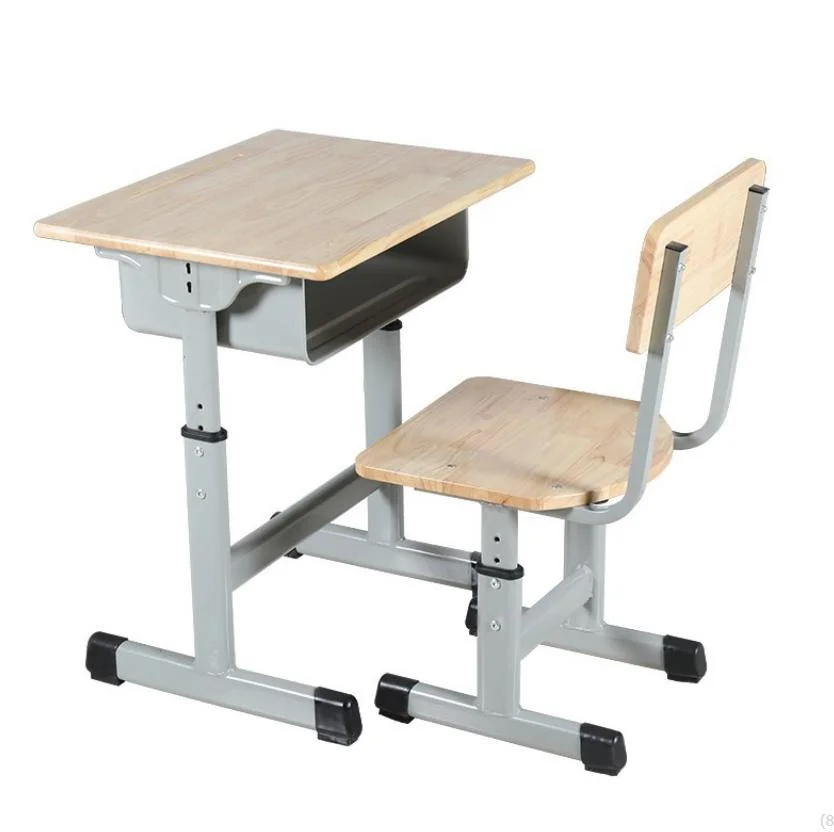 School Furniture Classroom Desks and Chairs Student Height Adjustable School Desk Stool Set