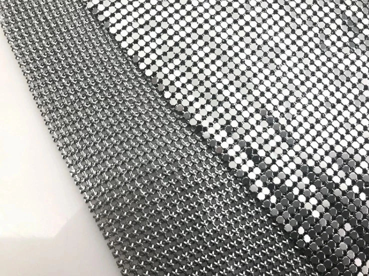 Decorative Metallic Sequin Aluminum Chain Mail Fabric