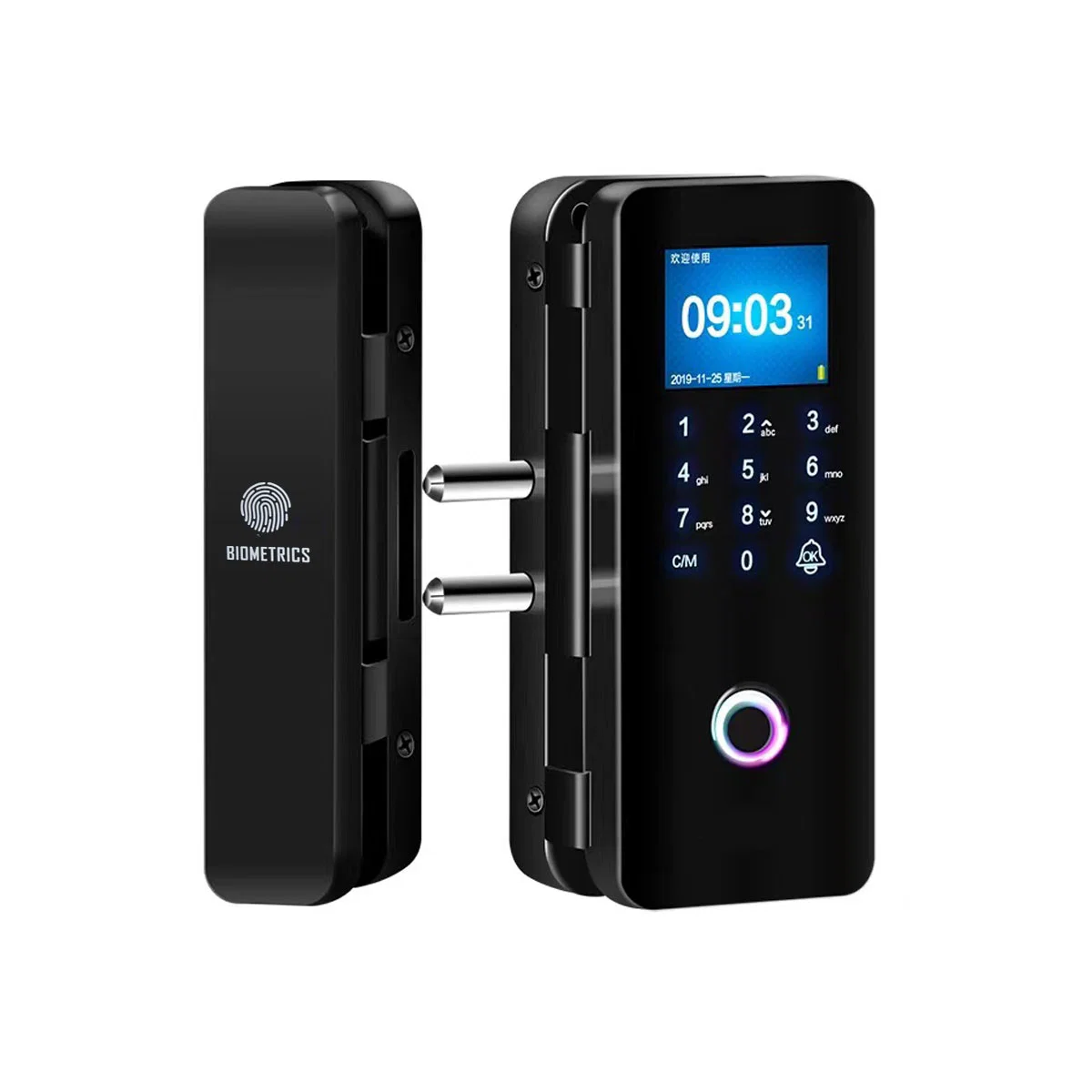 Neu Entwickelt Mobile Control Security Access Control Fingerabdruck-Passwort Smart Card Hotel Lock für rahmenlose Einzel- oder Doppelverglasung