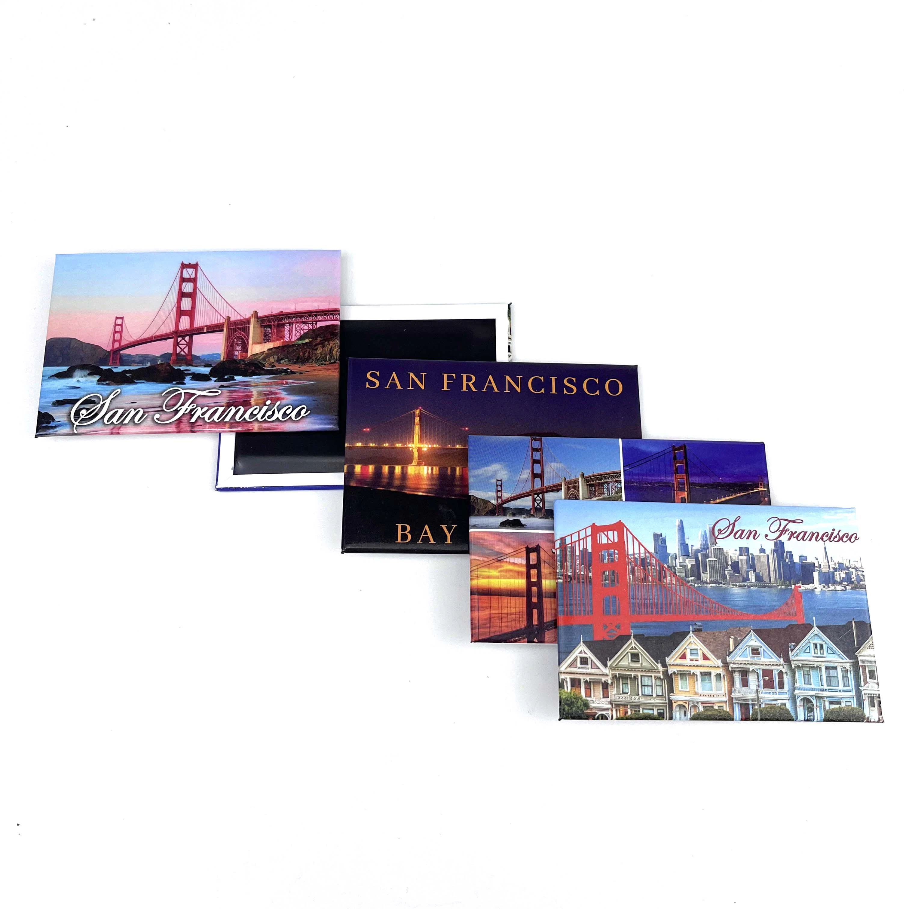 Factory Price Top Quality Tourist Souvenir Gift Country Photo USA San Francisco Custom Metal Fridge Magnet