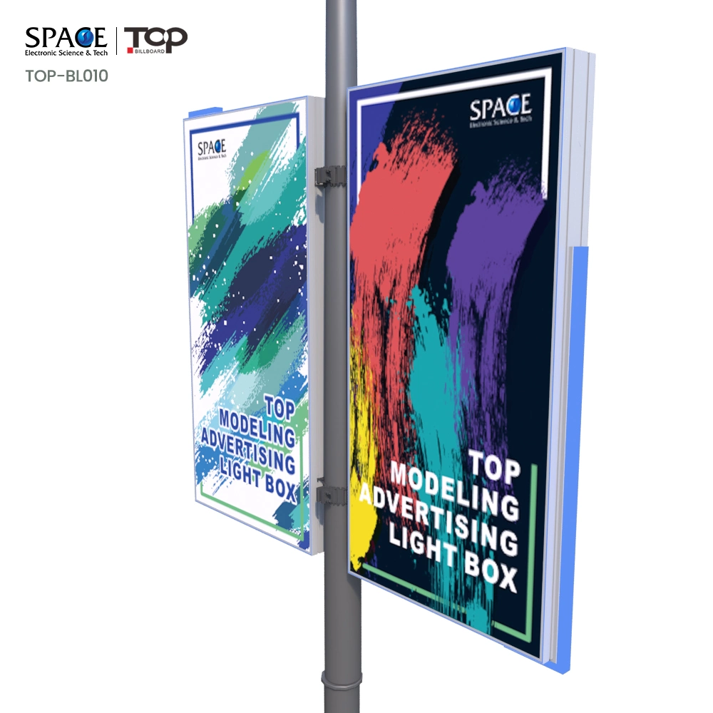 Hot Sale Outdoor Board Advertising Static Lamp Pole Light Box