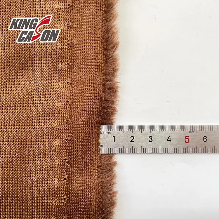 Kingcason Polyester One Side Printed Faux Fur Fabric for Coat