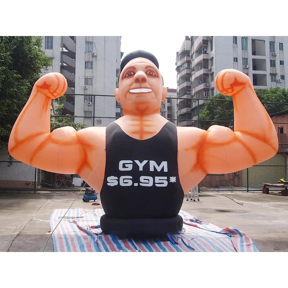 Boyi Gym Giant Inflatable Fitness Muscle Man for Fitness Clubs or Gym Promotion