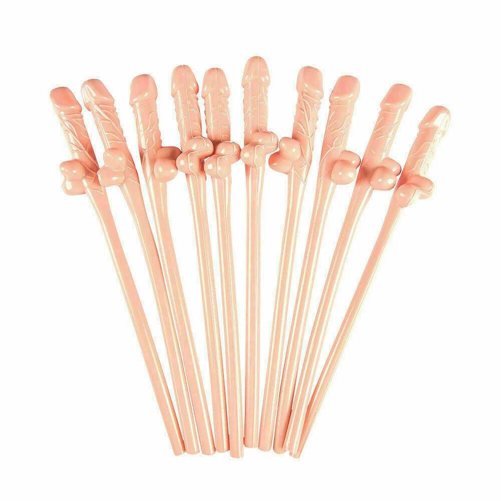 10PCS Multi Color Penis Shape Straw Plastic Drinking Straws Sex Toys for Wedding Birthday Party Home Decoration