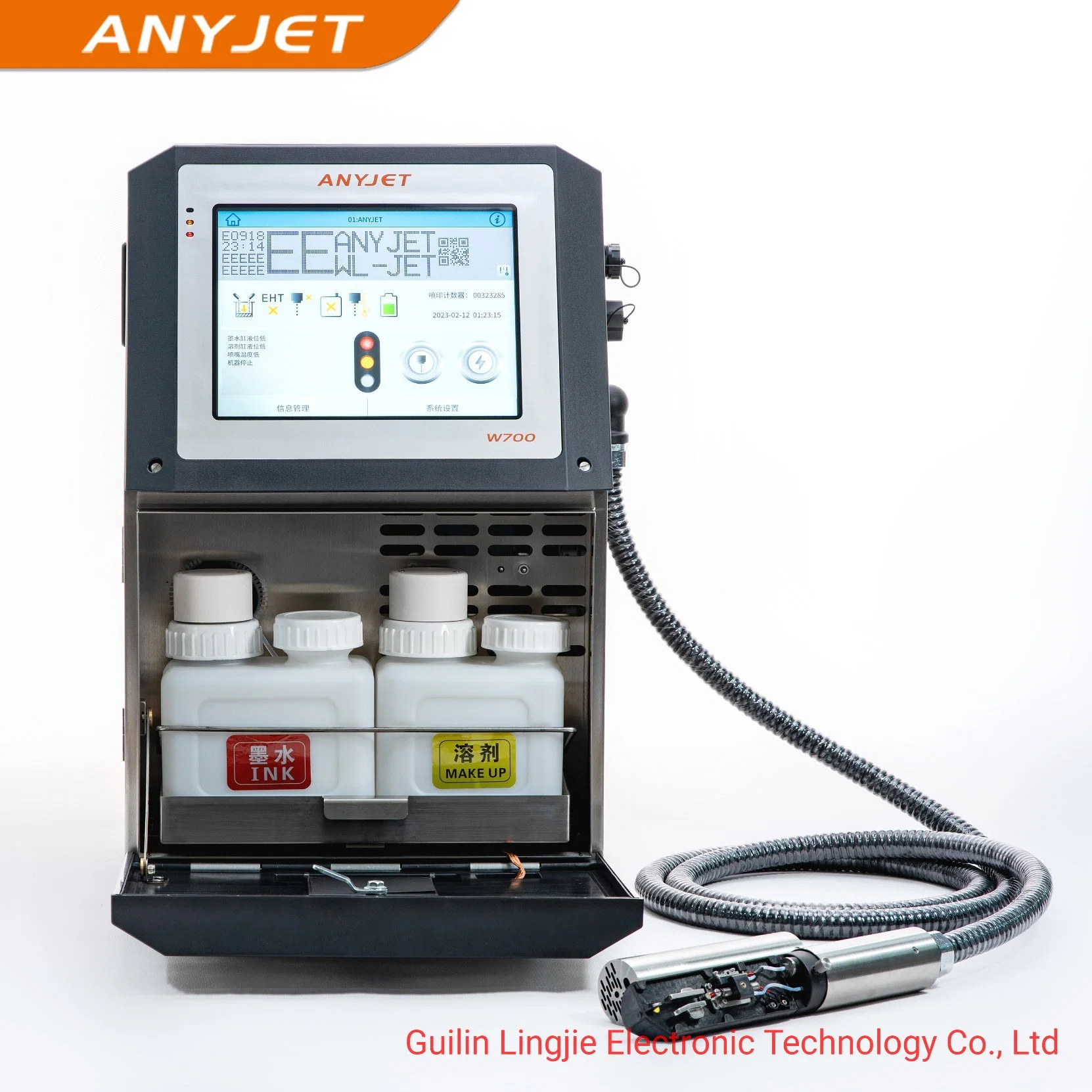 Anyjet Small Character Cij Printer Inkjet Printing for Easy Operation Industrial