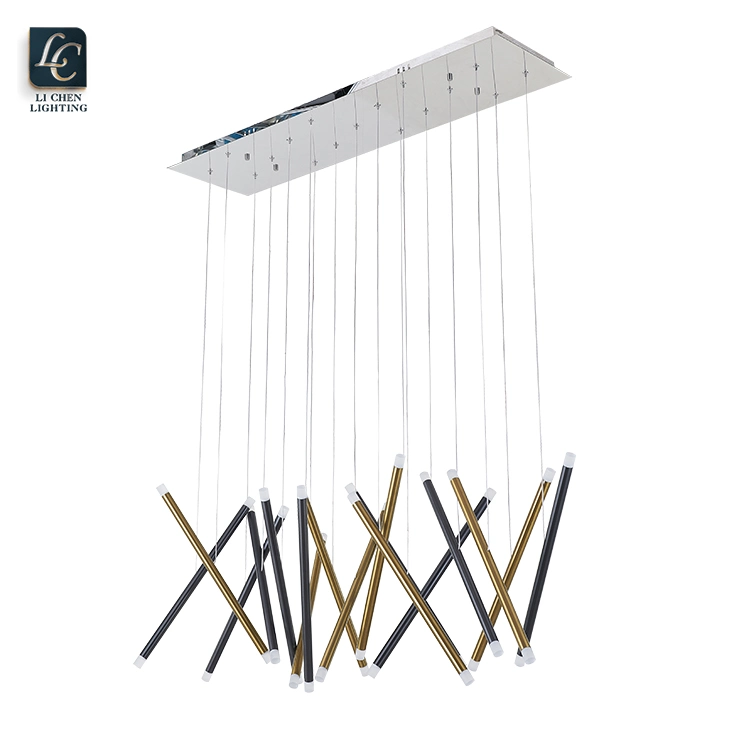 Modern Ceiling Hanging Aluminum Acrylic Chandelier Restaurant LED Pendant Lamp