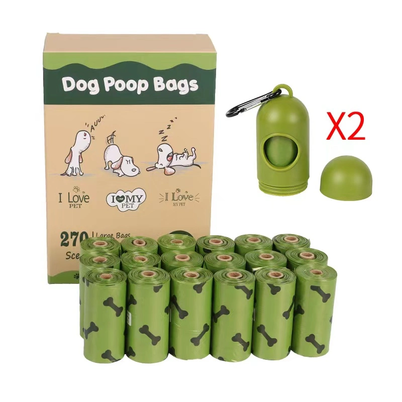 Grossiste Bio Pbat la fécule de maïs en plastique plat parfumé Biodegrafable compostables Chien sacs merde gaspillé