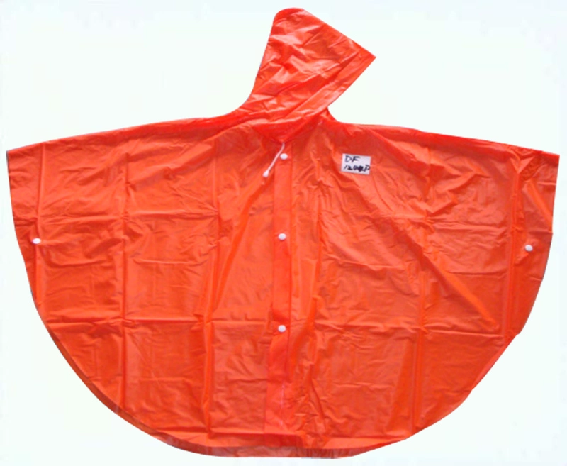 Red Waterproof Poncho Withnot Printing for Kids