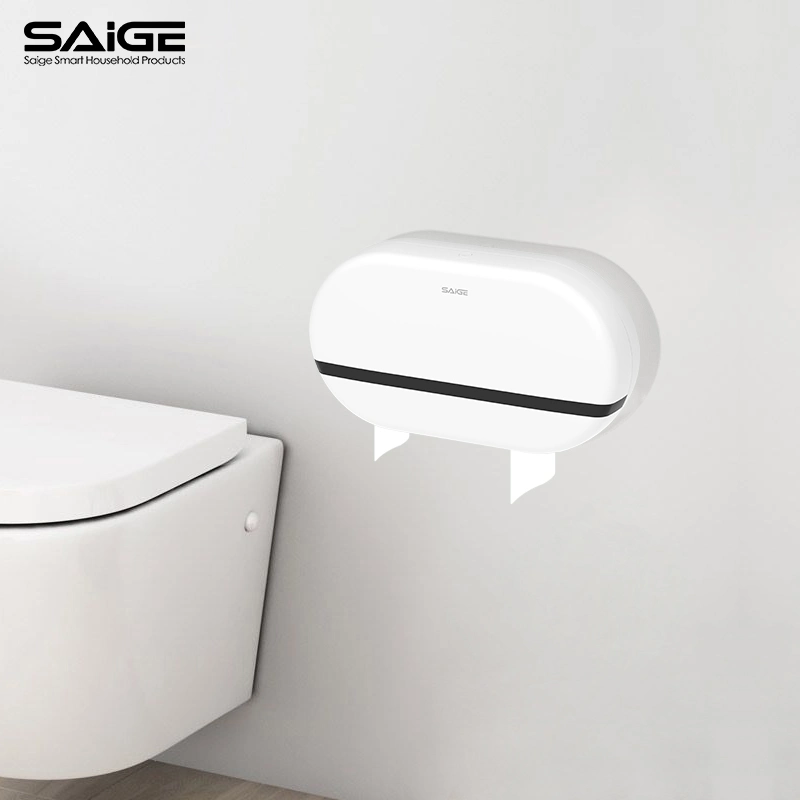 Saige High quality/High cost performance  ABS Plastic Wall Mounted Toilet Double Paper Towel Holder