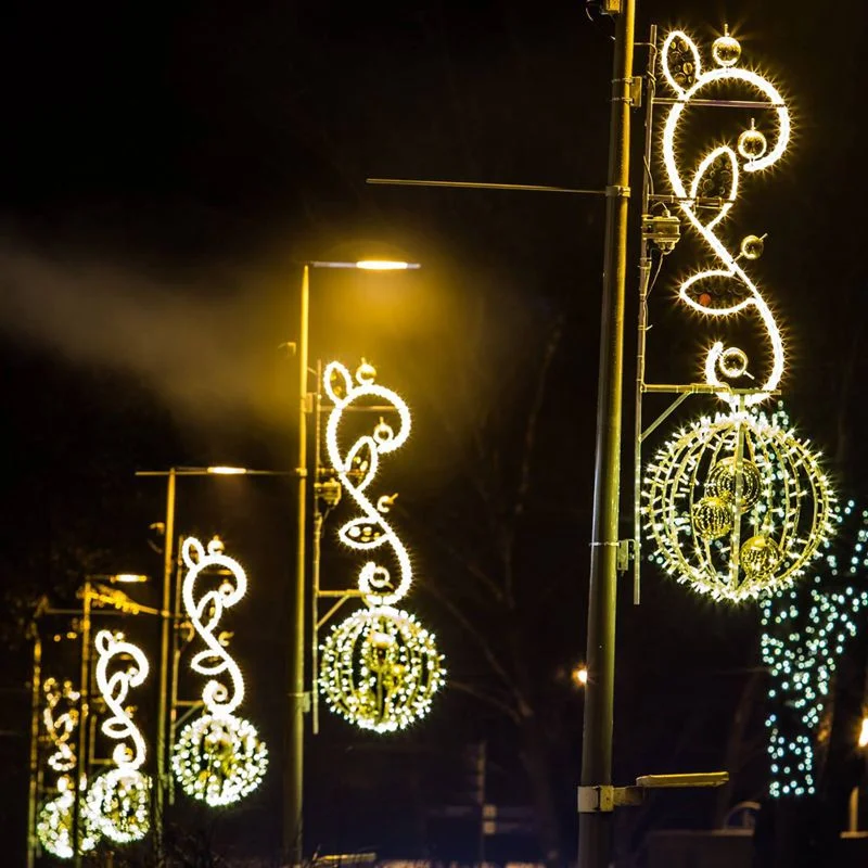 LED resistente al agua Navidad 2D Pole Street Rope Motif Luz para Al aire libre