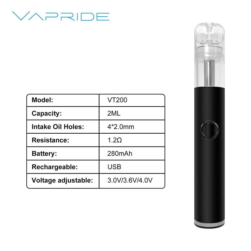 أفضل المبيعات فارغ 2 مل قابل للاستخدام مرة واحدة Vape 280 ميللي أمبير/ساعة زيت سميك قابل لإعادة الشحن قلم القرود