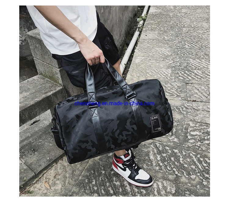 Customized Logo Sports Camouflage Gym Bag Outdoor Travel Tote Bag