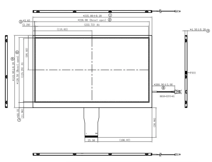 10.1 Inch 16: 9 Diagonal TFT LCD Screen Panel with 1024X600p, Antiglare with Ewv Film