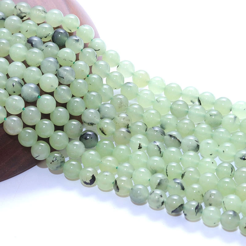 Natural Green Grape Prehnite Gemstone Beads for Jewelry Making & Crafts DIY