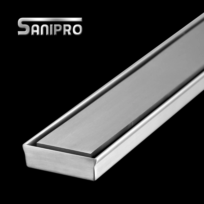 Sanipro Modern Balcony Toilet Bathroom Anti Odor Shower Channel Wedge Wire Grate Floor Drain Stainless Steel Linear Drains