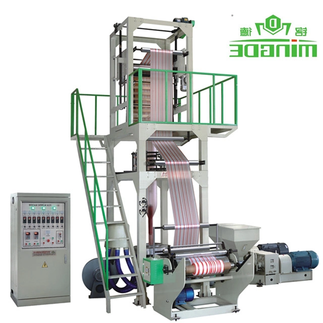 Double Color Film Blowing Extrusion Machine Multi Two Colors Striped Blown Plastic PE Film Extruder Making Machines