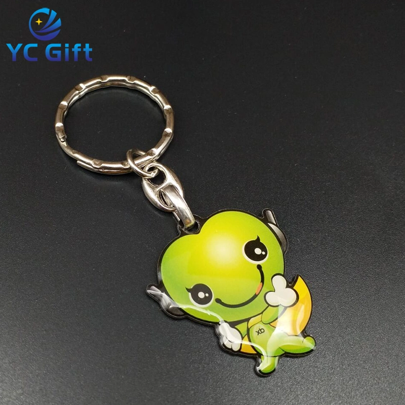 Custom Sublimation Blanks Cute Metal Crafts Epoxy Key Finder Wholesale Logo Souvenir Promotional Metal Gifts for Men Keychain Charm Key Chain