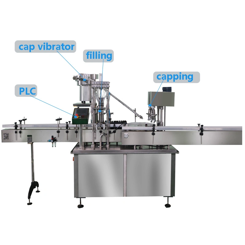 Automatic Medical Bottle Equipment Oral Liquid Filling Line Food Liquid Packing Labeling Sealing Filler Carton Capping Bottling Label Labeller Machine