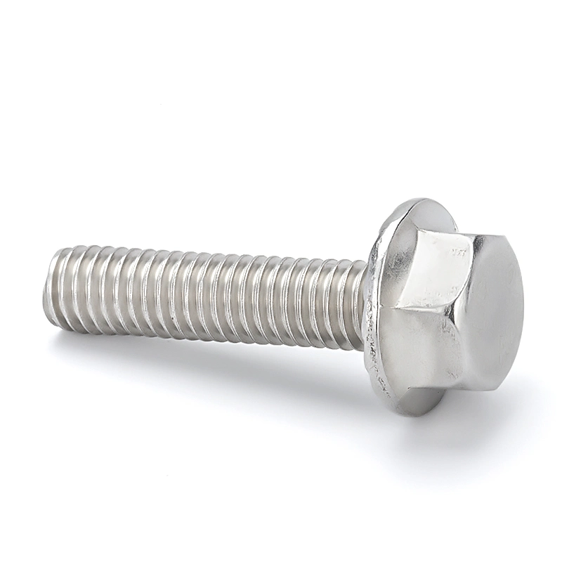 DIN 6921 Grade 8 Zinc Coated 304 316 Stainless Steel Partly Threaded Fully Threaded Serrated Flange Bolt ISO4162/En1665 Hex Flange Screws Flange Bolt