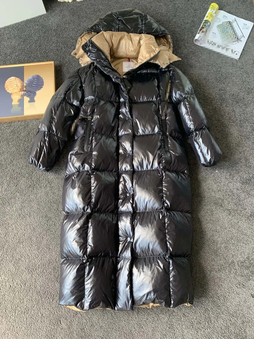 Marque de commerce de gros Zonxan Designer d'épaisseur Down Jacket vers le bas de canard blanc extra-long occasionnel Mesdames manteau chaud Veste enduire les femmes" S Vêtements. L'hiver chaud Ultra-léger