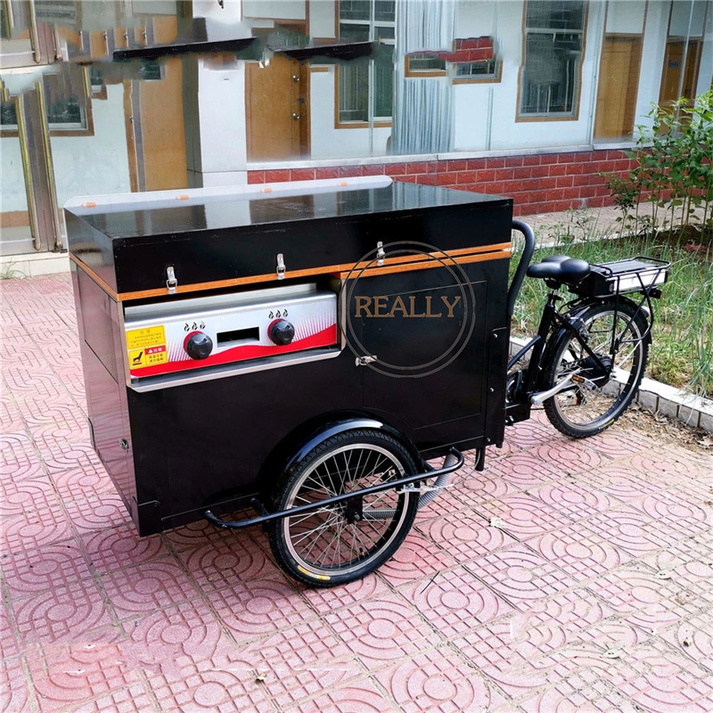 350W Electric Bicycle Pedal Spinning Bike Foldable Cabinet Food Vending Cart Electric Tricycle Cargo Bike