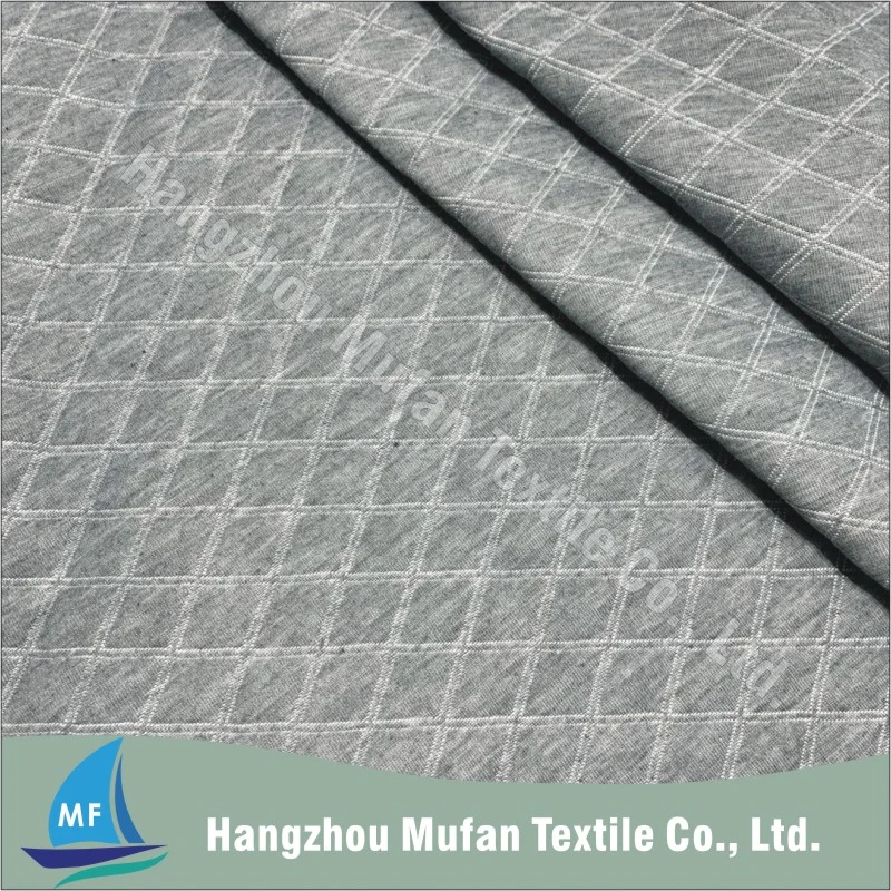 Polyester Grey Spun Fabric Rhombus Charcoal Knitted Jacquard Mattress Fabric