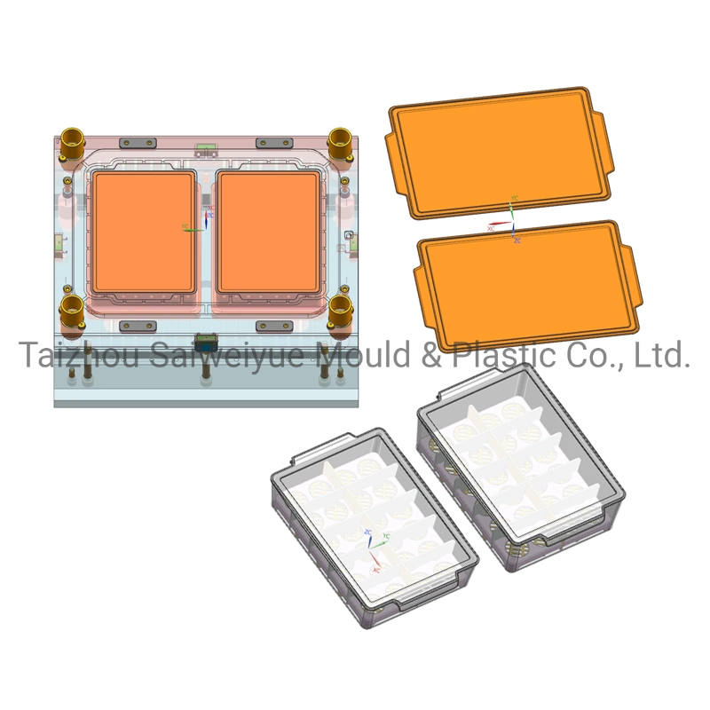 Cuadro de la preservación de plástico molde congelador los alimentos Gabinete recipiente transparente tapa molde de inyección