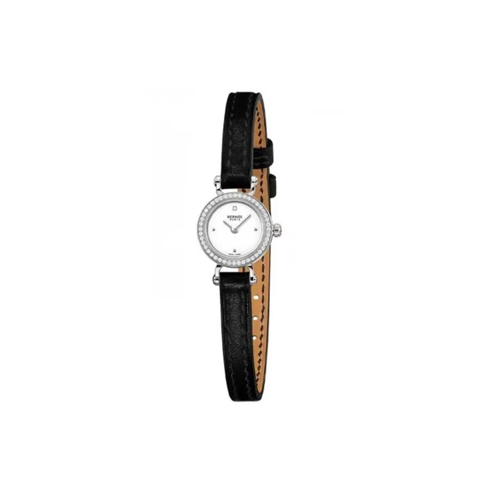 H-Ermes Fine Leather Strap Full Diamond Series High-End Luxury Fashion Elegant Women's Watch