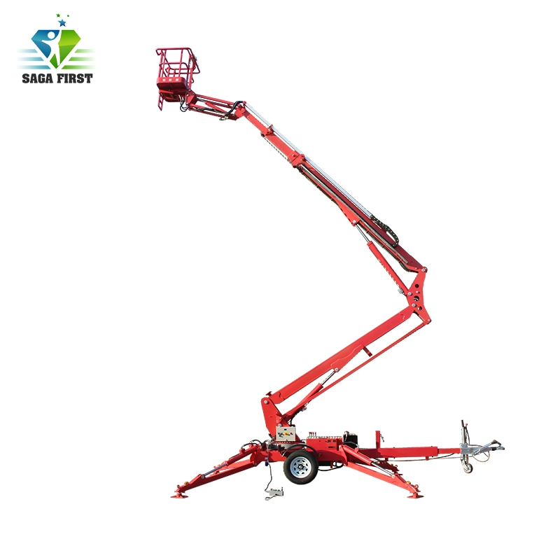 High End Mini Potable 18m Towable Spider Hydraulic Trailer Aerial Platform Wit Ce